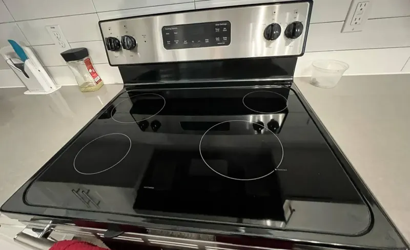 Spotless stainless steel range and cooktop